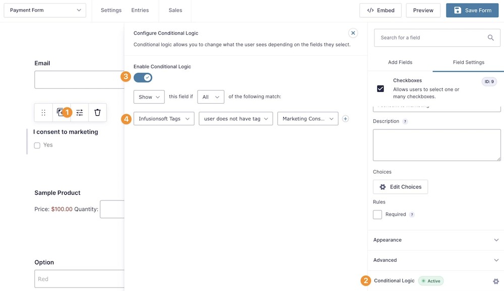 WP Fusion conditional logic