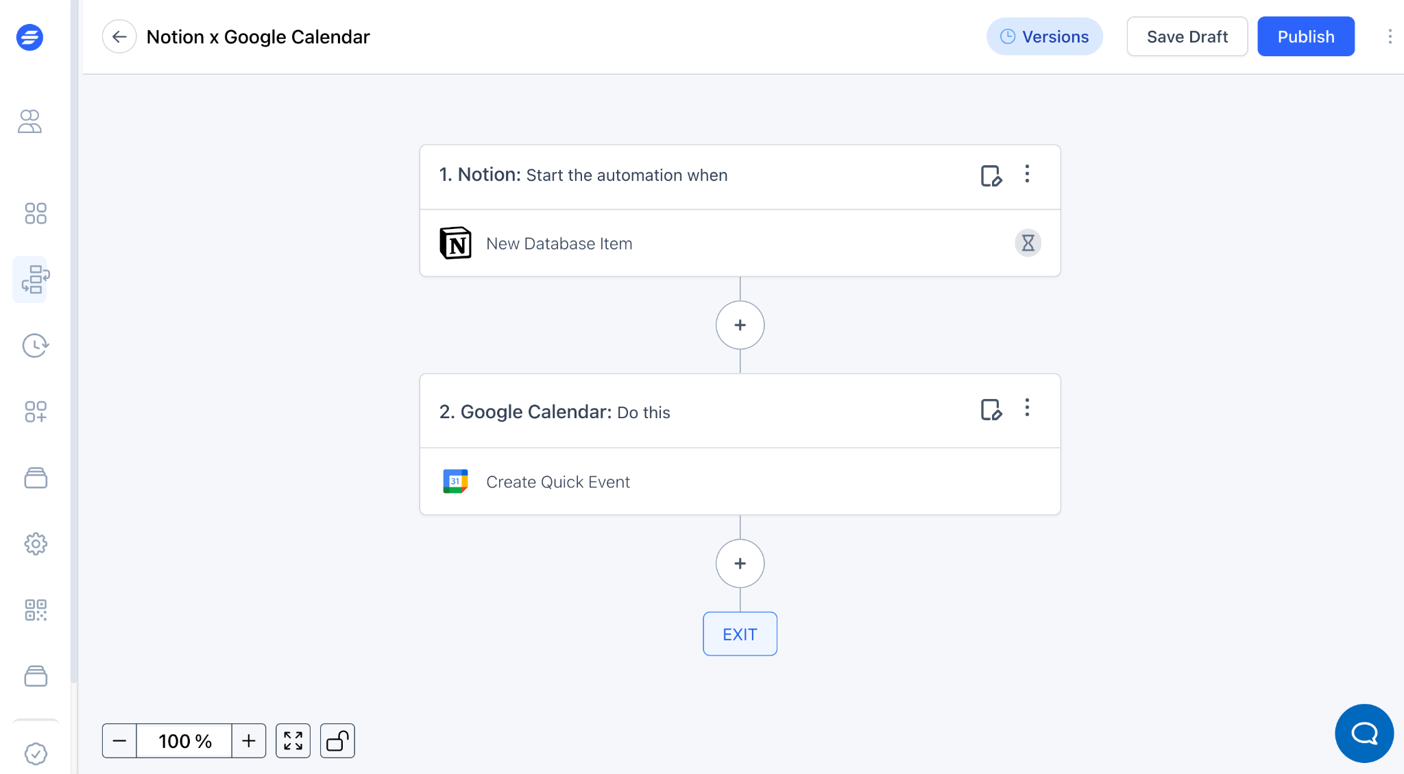 Notion to Google Calendar workflow
