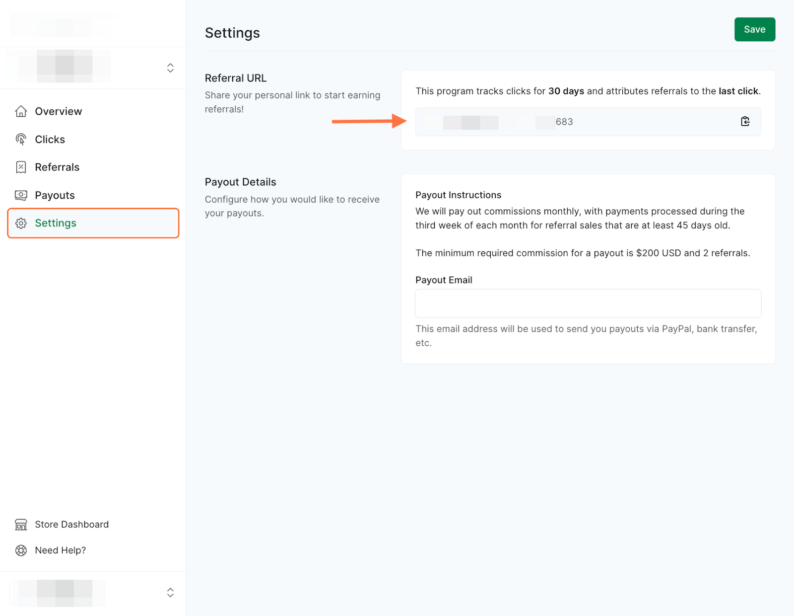 OttoKit Affiliates Dashboard Settings